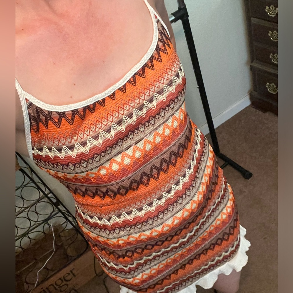 Crochet beach cover up dress. Bohemian. From Retro Stage